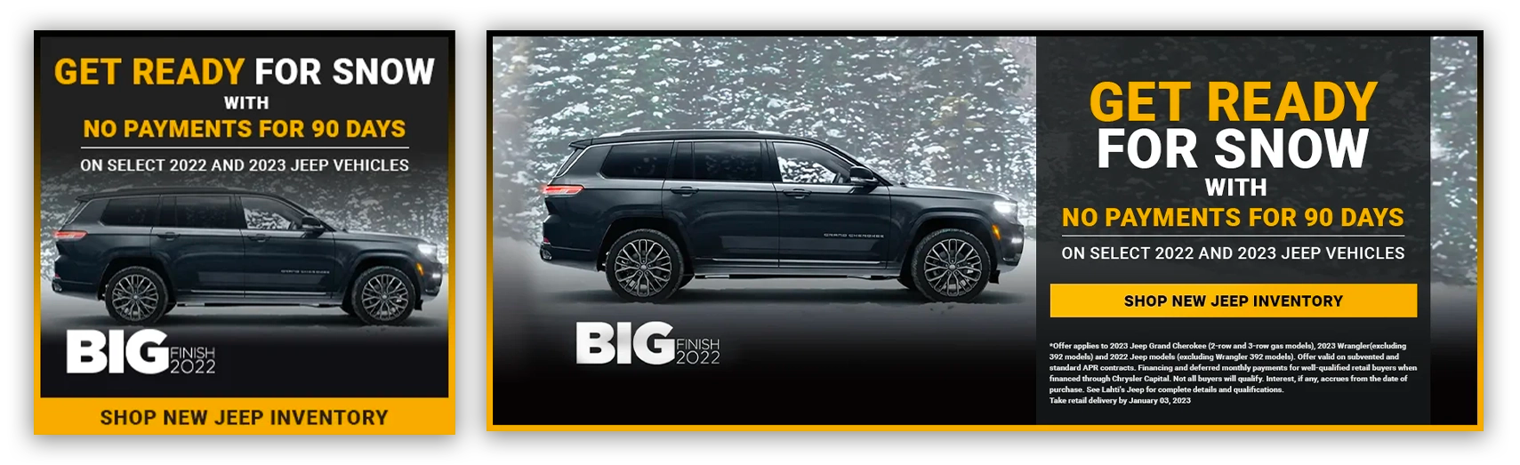 Jeep Big Finish Mobile and Desktop slides