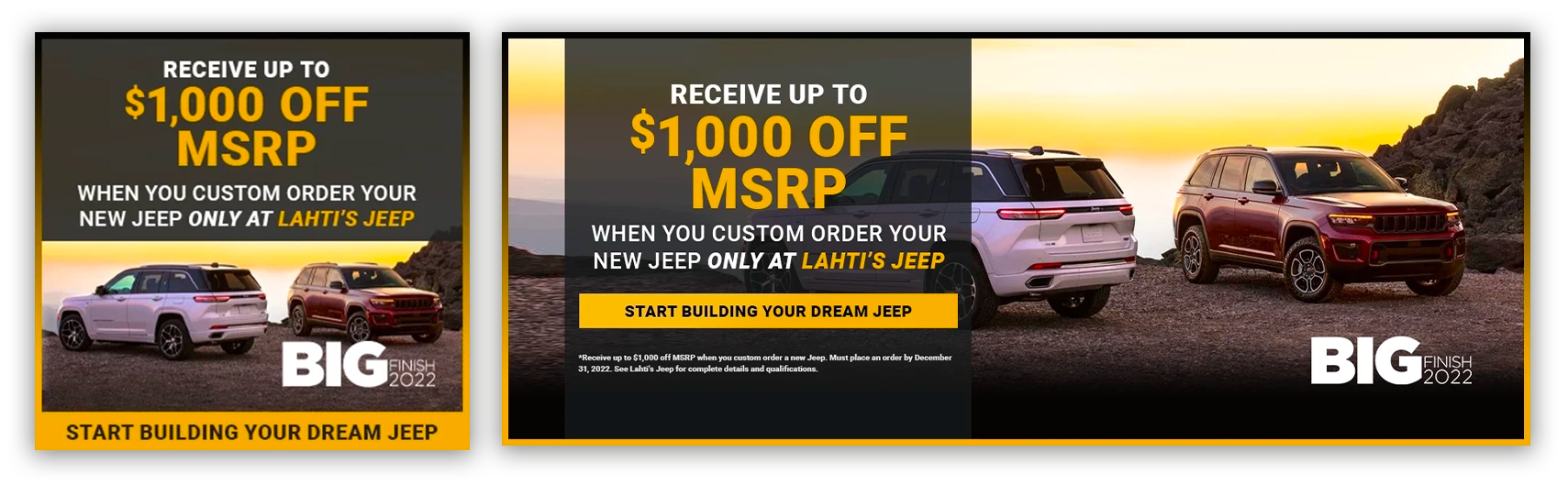 Jeep Big Finish Mobile and Desktop slides