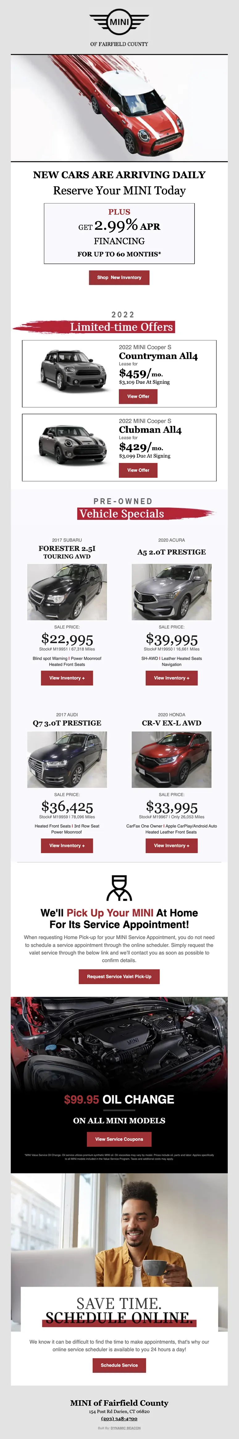 MINI Incentive Email Marketing